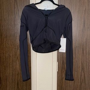 NWT Lululemon Black Crop 1/2 Zip Hoodie 4